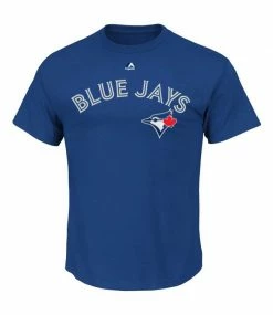 Wholesale 😍 MAJESTIC Blue Jays Synthetic Wordmark 👚 Shirt 😍
