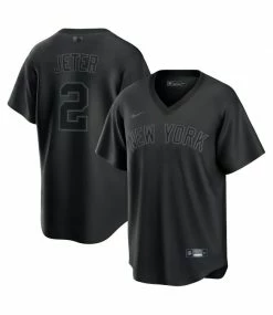 Budget 🎁 Nike Derek Jeter New York Yankees Pitch Black Fashion Jersey ⌛