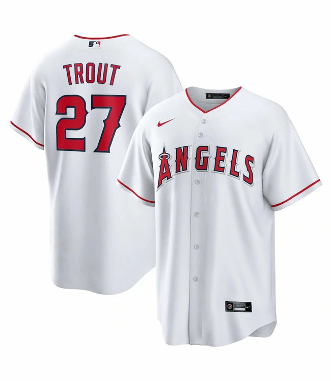 Budget 💯 Nike Los Angeles Angels Mike Trout Home Jersey ⭐ 3 Budget 💯 Nike Los Angeles Angels Mike Trout Home Jersey ⭐