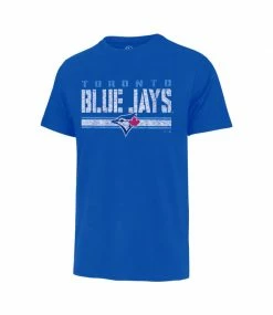 Cheap ✔️ 47BRAND MLB Stripe Thru Toronto Blue Jays Tee 😀