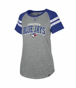 Promo 🧨 47BRAND Toronto Blue Jays Flyout 👩 Women's Raglan 🌟
